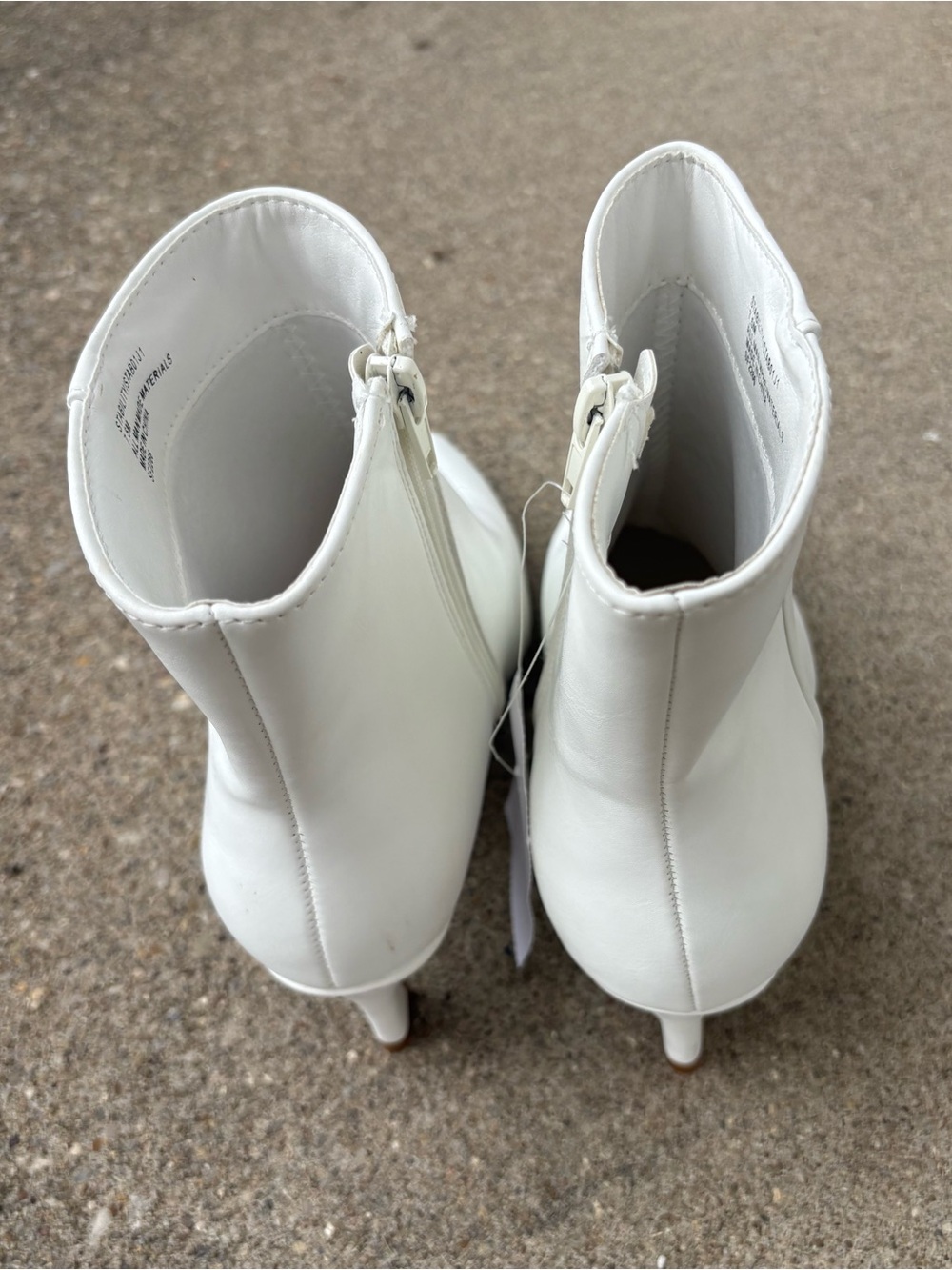Stability Winter White Pointed Toe Ankle Boots - Women with inside zippers - Picture 2 of 7